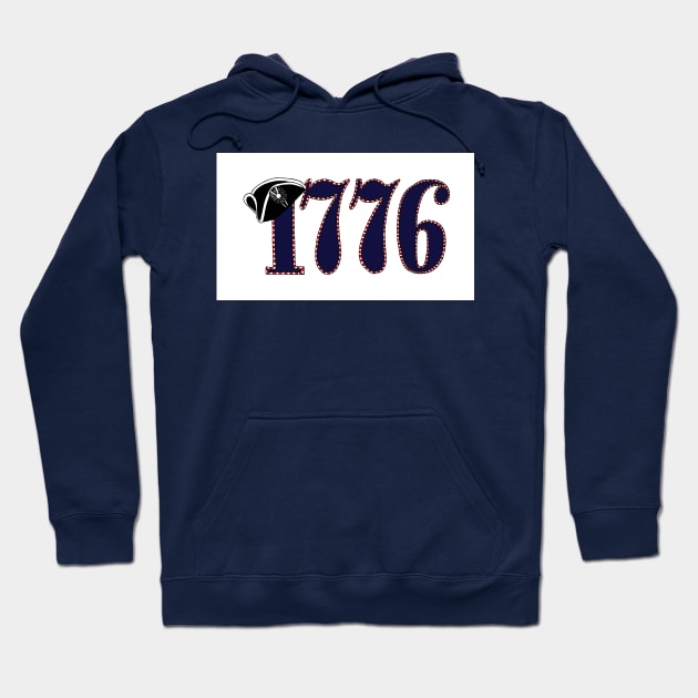 1776 with Tricorn Hat Hoodie by marilynllowe